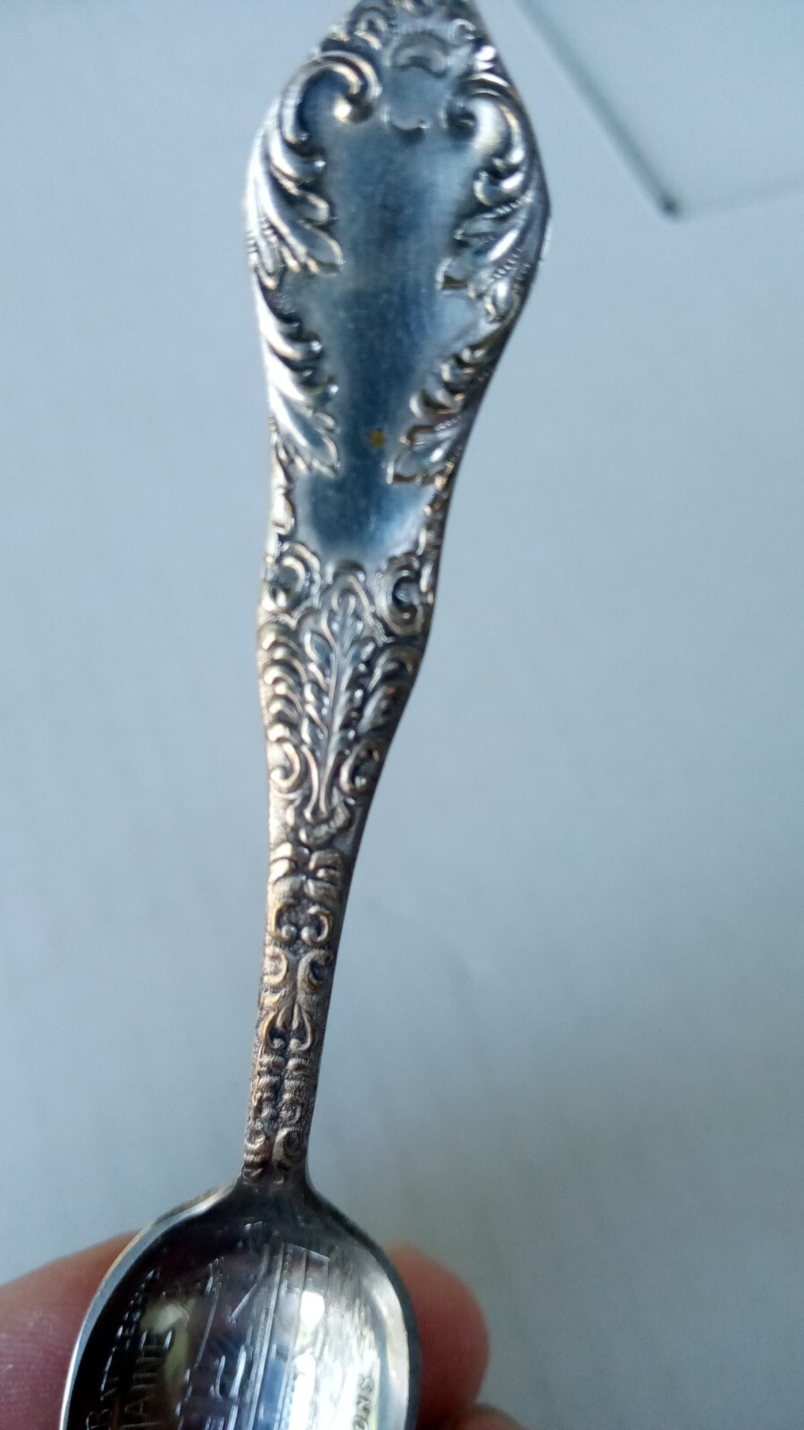 1890s US BATTLESHIP MAINE 6682 Tons Sheffield Silver Plate Souvenir Spoon