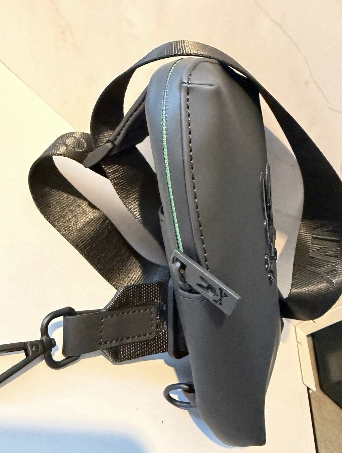 Psycho Bunny - Unisex Rubberized Crossbody BLACK