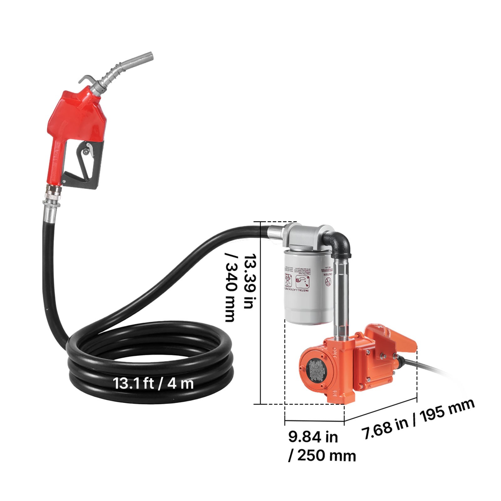 Uimoso 12V DC Fuel Transfer Pump, 10 GPM for Diesel, Gasoline, with Auto Nozzle