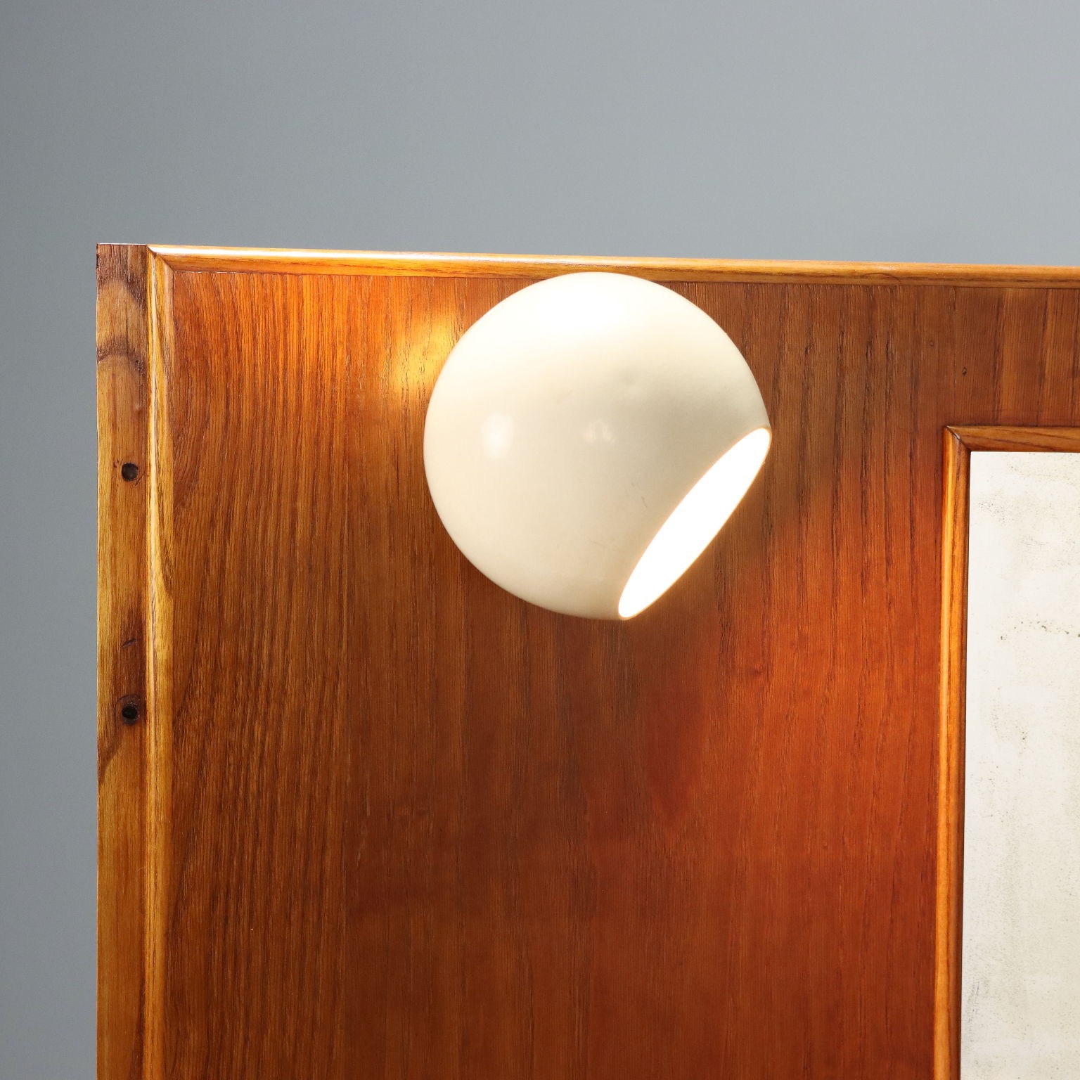 Vintage Dressing Table Oak Veneer Glass Design Italy 1950s-1960s Original