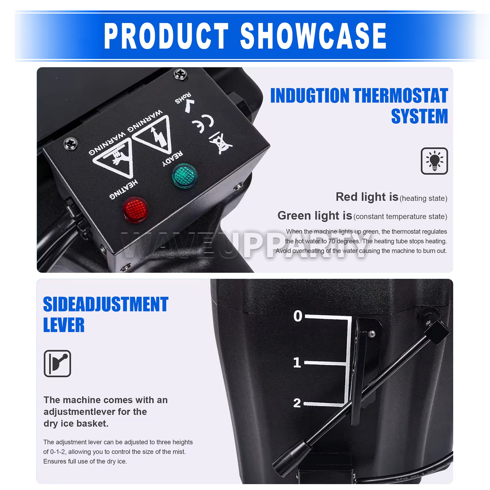 PAIDUN 3500W Dry Ice Fog Machine Low Lying Cloud Smoke Effect Wedding Party Show