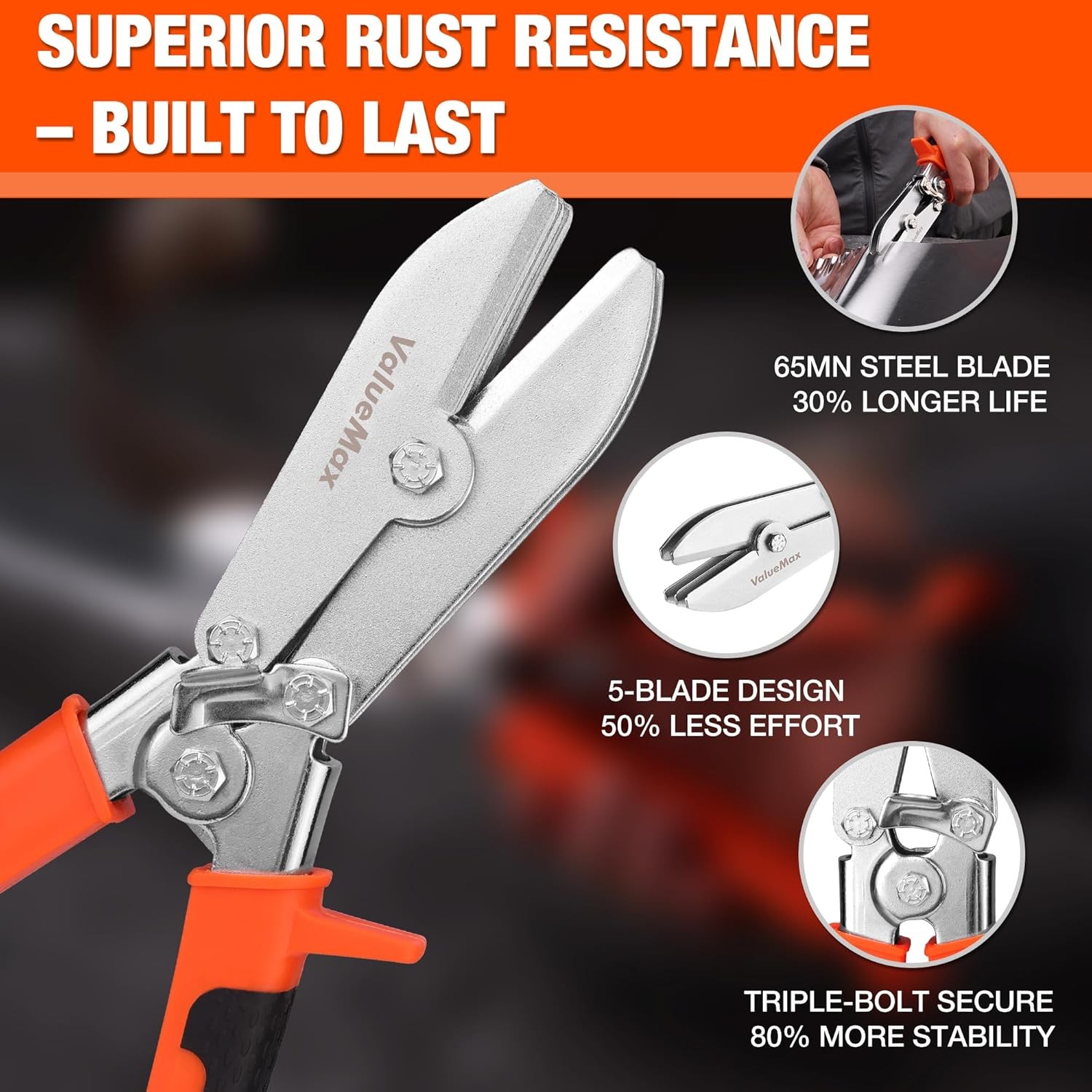 ValueMax 5-Blade Hand Crimper Gutter Crimping Tool and Sheet Metal Crimper USA