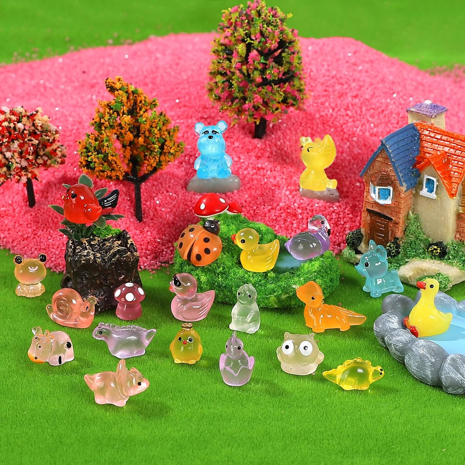 168 Pcs Mini Resin Animals Tiny Resin Animals Mini Ducks Miniature Little Small