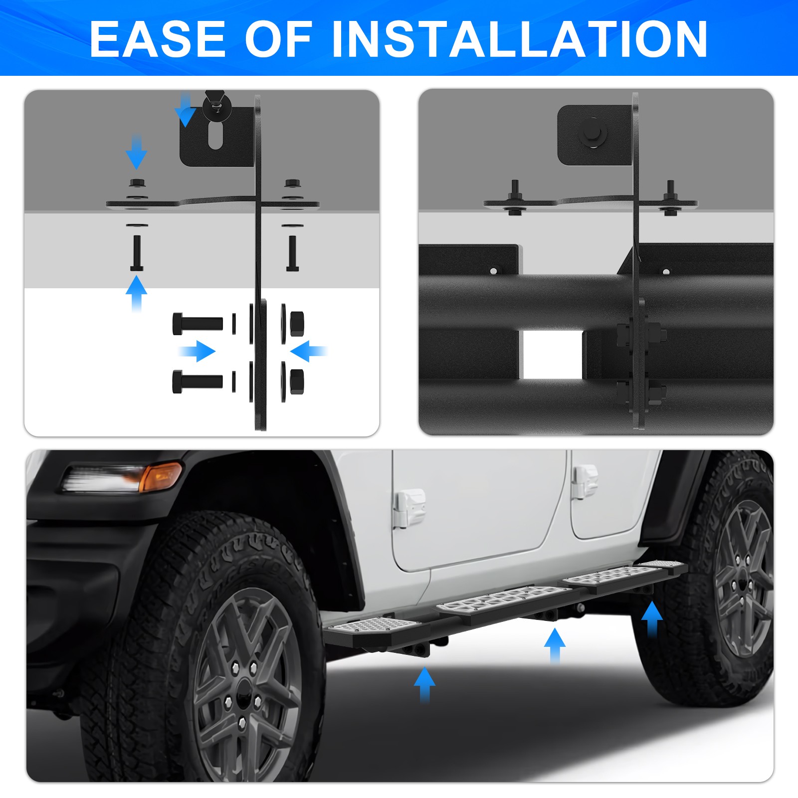 White/ Red/ Green/ Blue Running Boards Fits Jeep Wrangler JL 2018-2025 4 Door