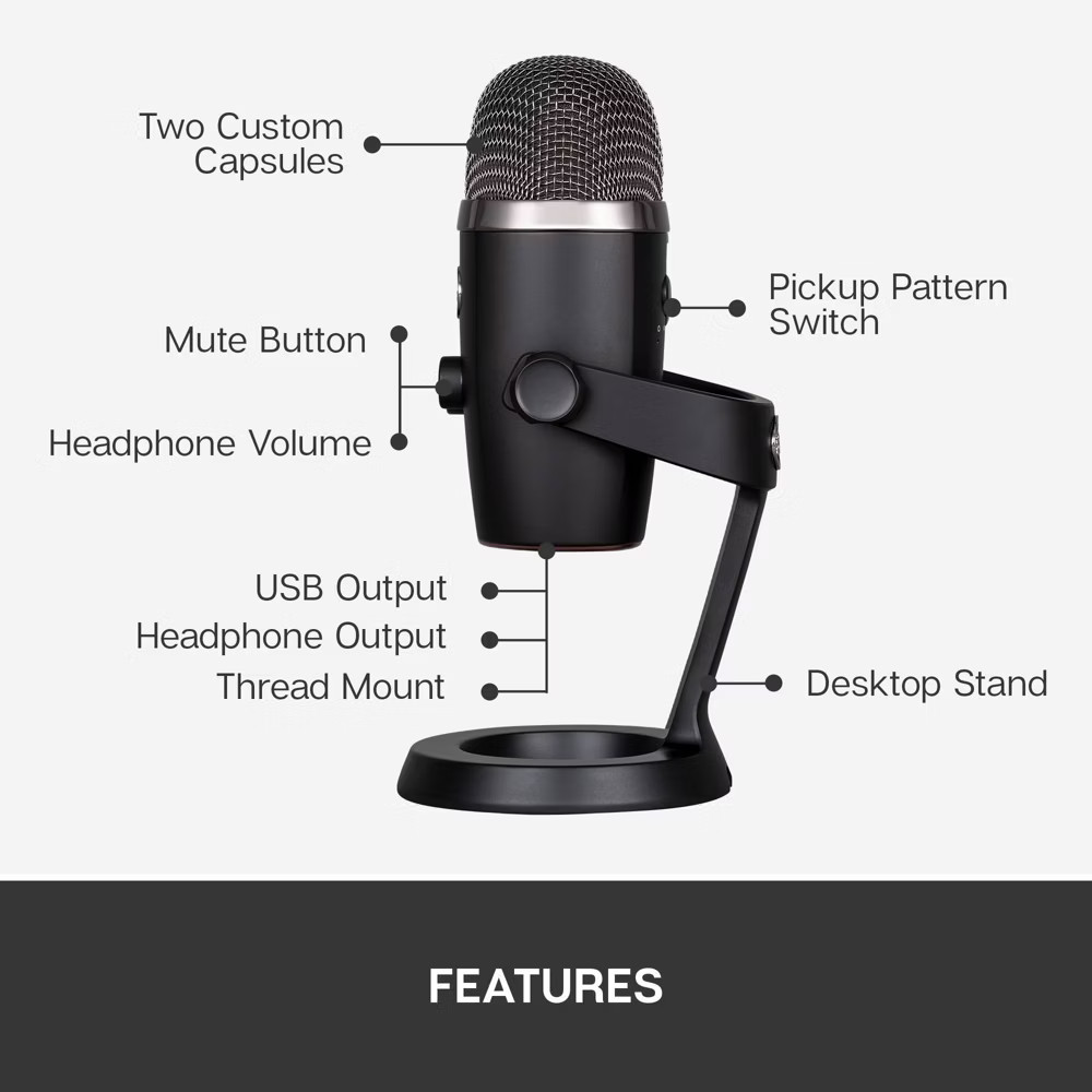 Blue Yeti Nano Premium USB Microphone - Black