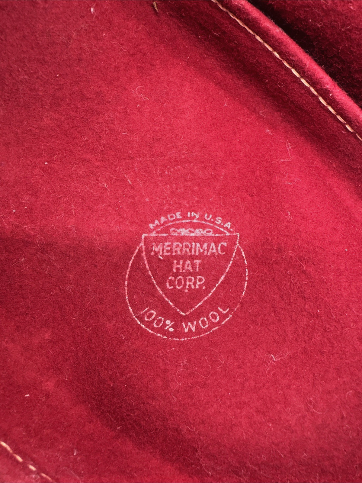 Vintage Merrimac Red Wool Pillbox Hat Made USA Womens Classic Retro