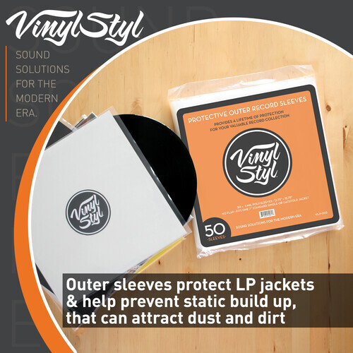 Vinyl Styl® VS-P-015 12 Inch Vinyl Record Outer Sleeve Polyethylene - 100 Count