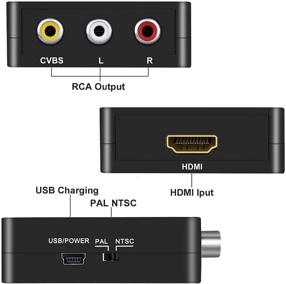 RCA to HDMI Converter Adapter AV 1080P TV Audio Video Composite CVBS AV2HDMI