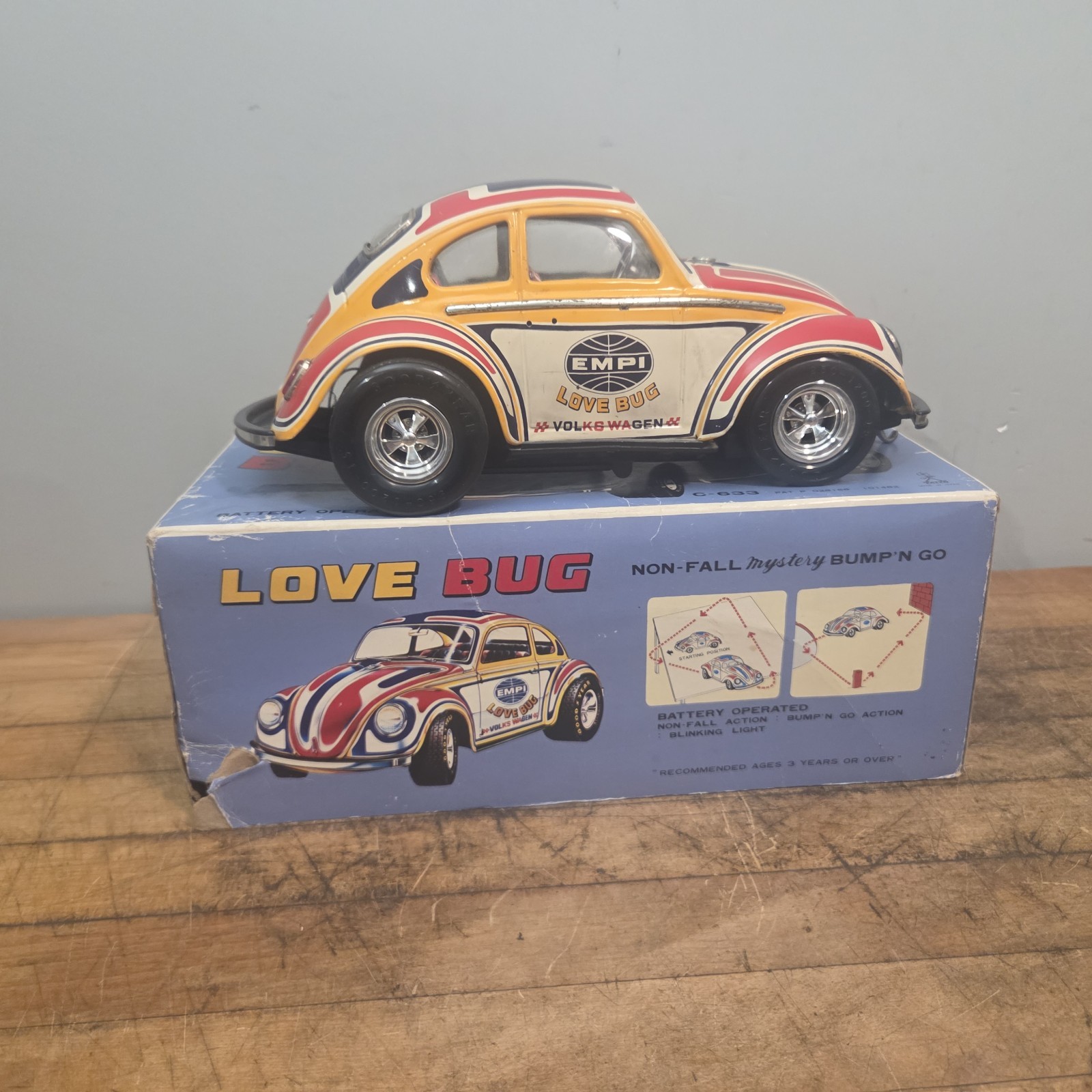 Volkswagen By Taiyo Empi Love Bug C-633 W/ Original Box Non Tested Beetle Car
