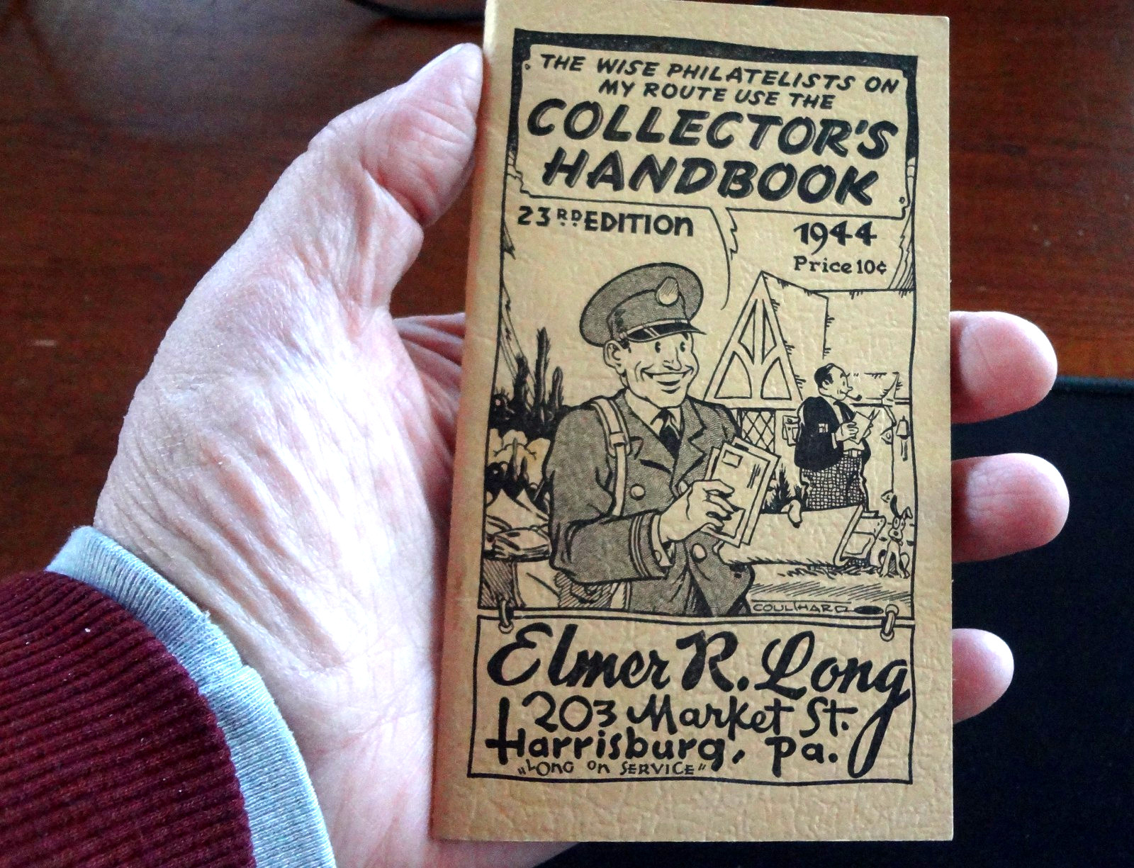 1944 Stamp Collectors HandBook Elmer R Long With Stamps 23rd Edition