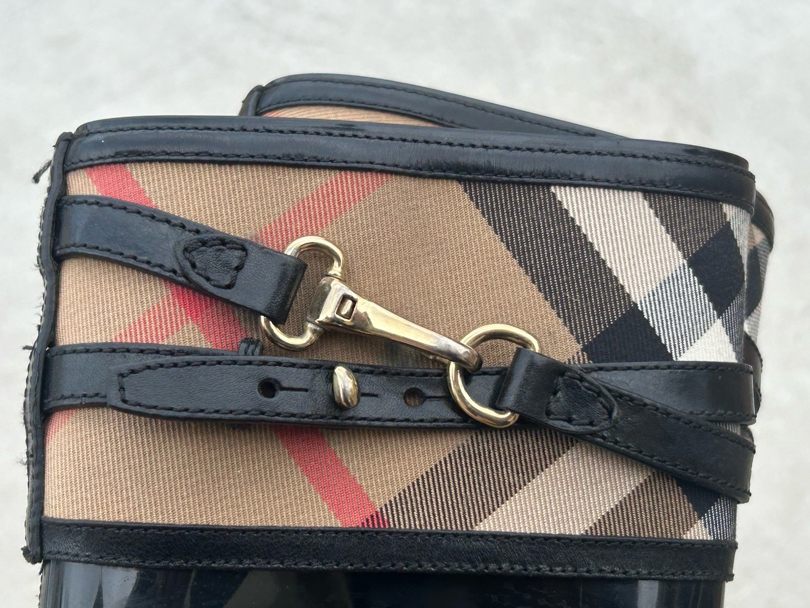 Women's BURBERRY Rubber NOVA CHECK Rain Boots sz 38