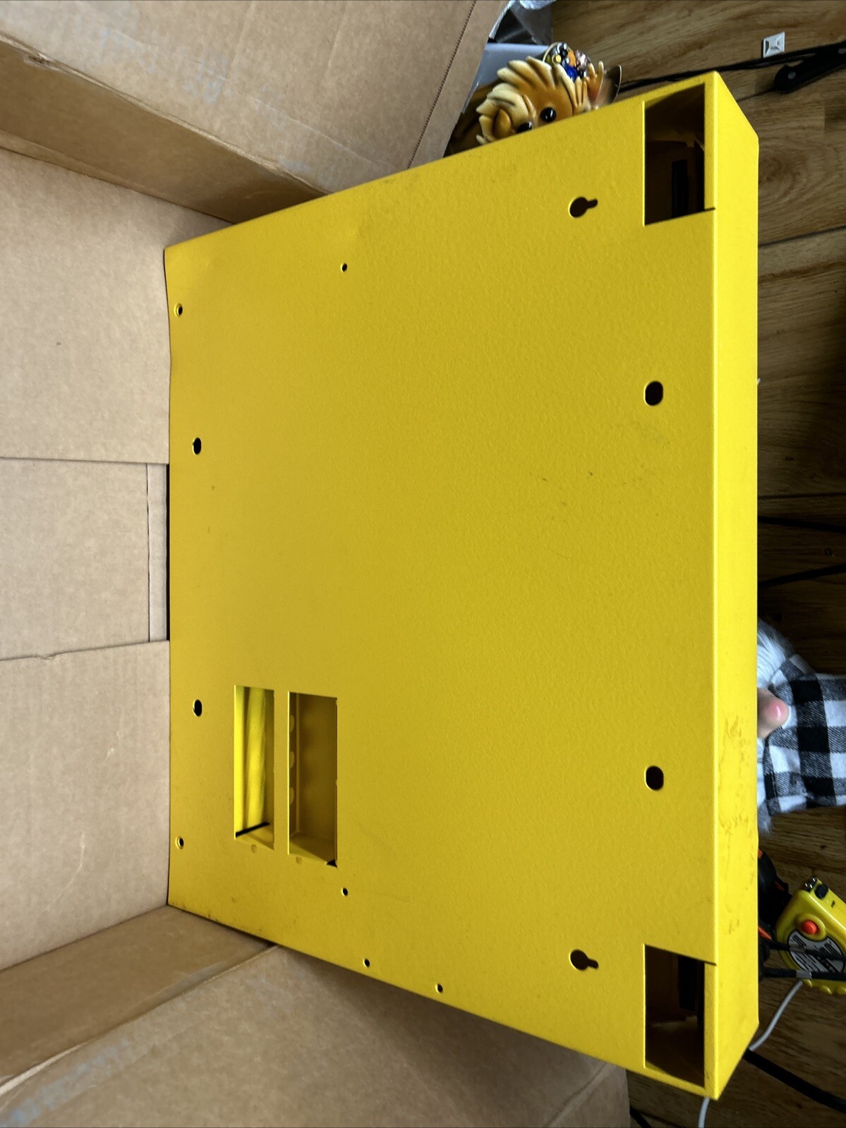 WALLWRITE WW-100SC-T93 Wall Mounted Desk, 20x13-1/2x3-3/8 In, Yellow with key