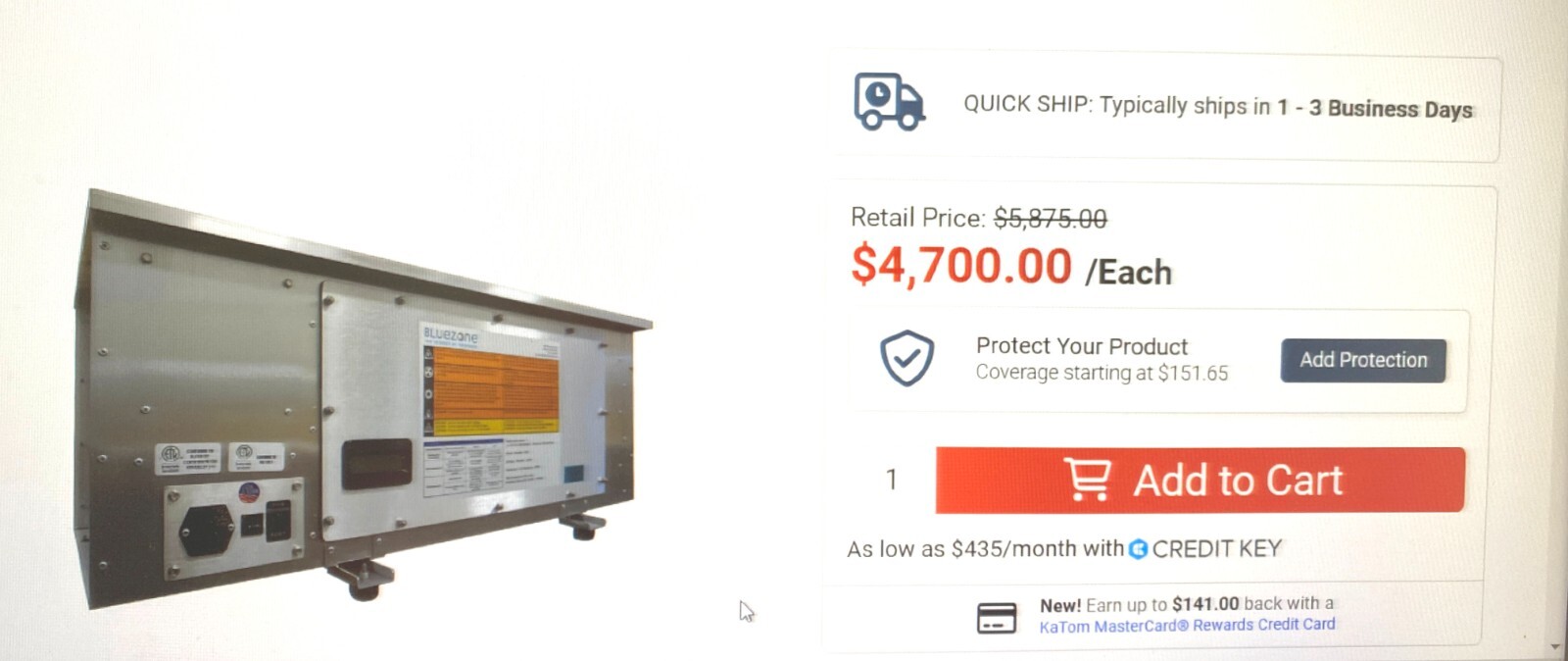 Walk-in Coolers Food Preservation Bluezone Model 2400-050 New 115V