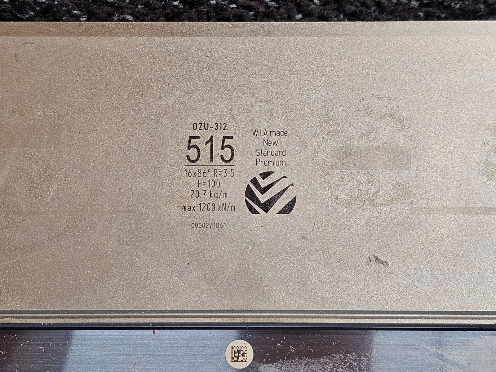 WILA OZU-312 515, 20-1/4" L x 4-5/8" Premium Bottom Tool, Max 1200 kN/m