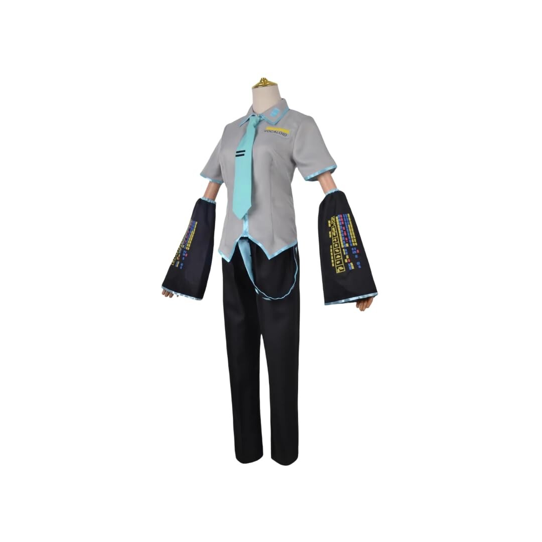 Vocaloid Hatsune Mikuo Uniform Costume Top + Pants Suit For Halloween Cosplay