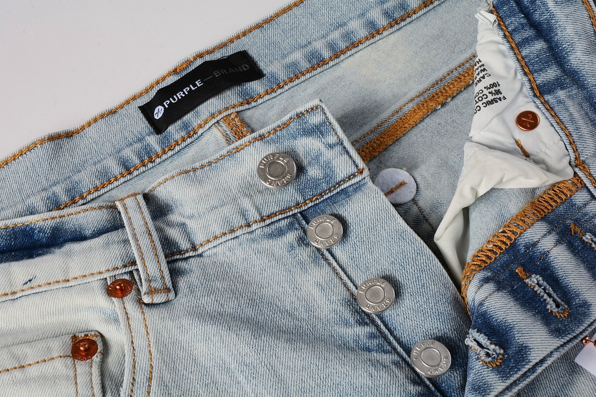 2026 New Purple brand Men's personalized fashion inkjet Blue jeans