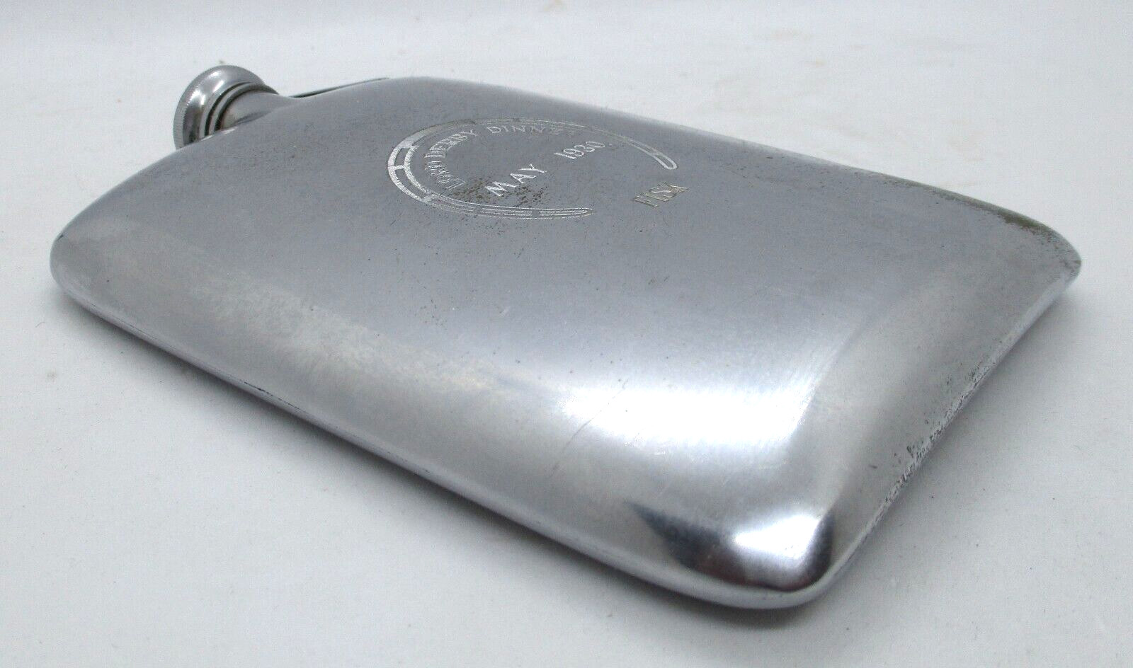 Antique Lord Derby Dinner May 1930 Silverplate Flask