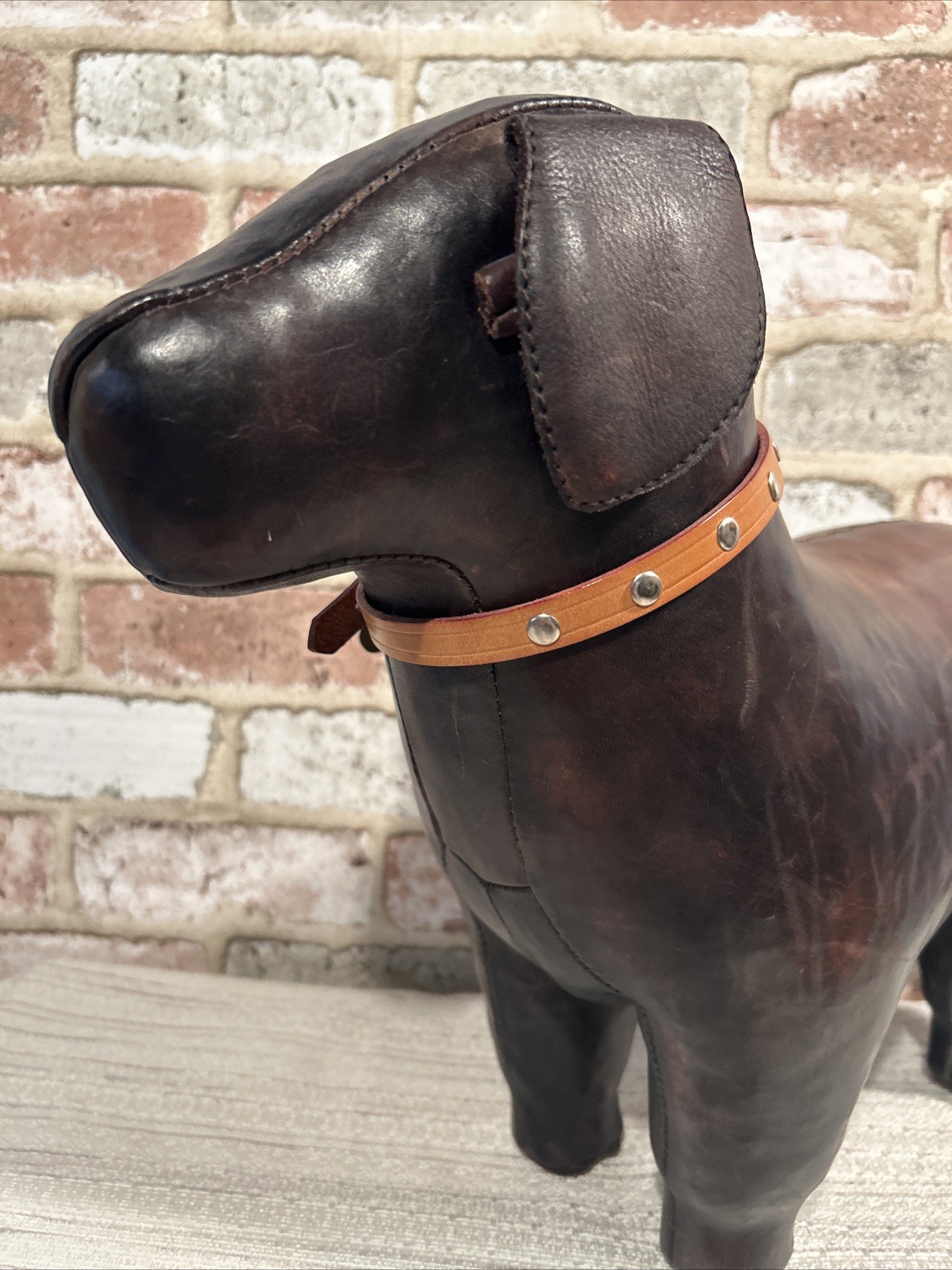 Vintage DIMITRI OMERSA Leather Dog Abercrombie Fitch Footstool Ottoman