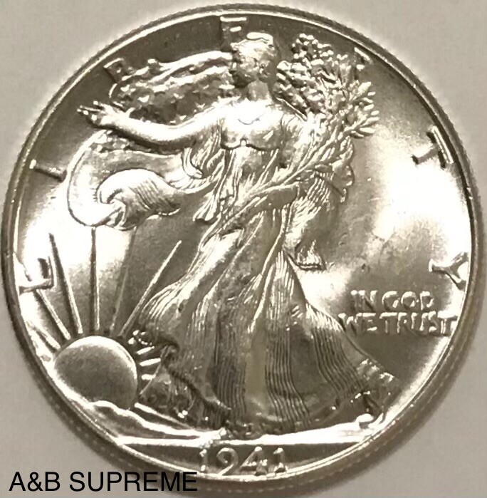 Walking Liberty Half Dollar From OBW Roll Estate Hoard CH-GEM Bu Unc 90% Silver