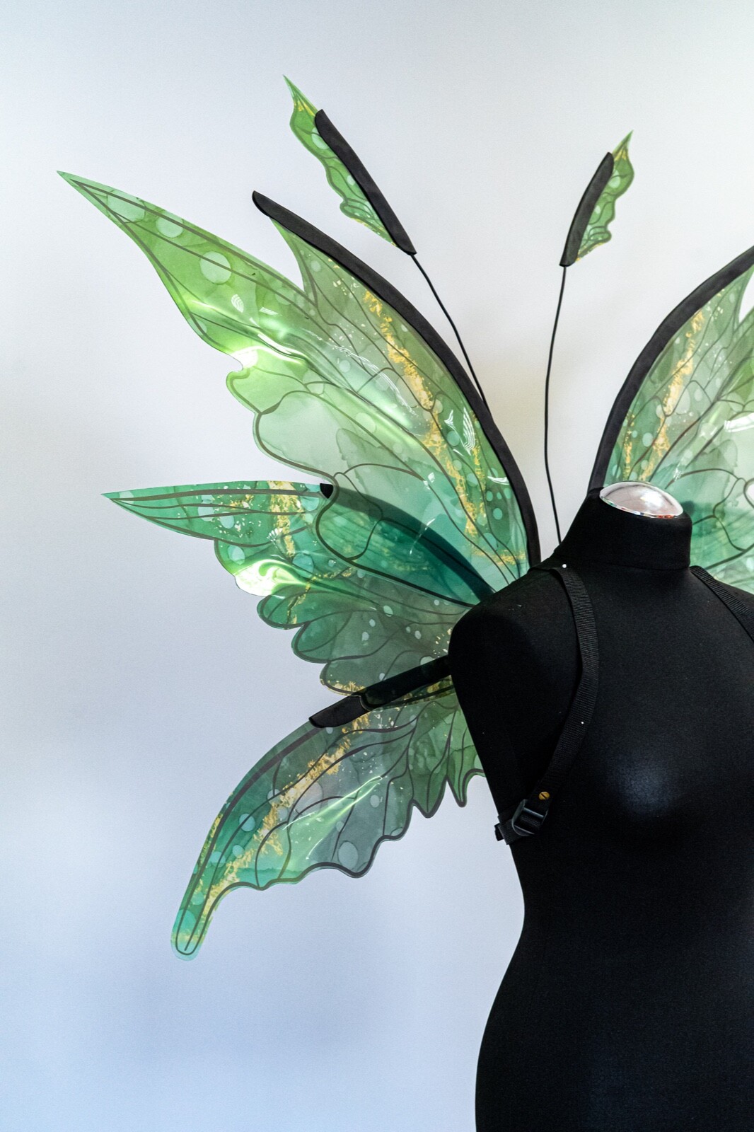 Green Fairy Wings Costume For Adult Butterfly Elf Cosplay Iridescent Halloween