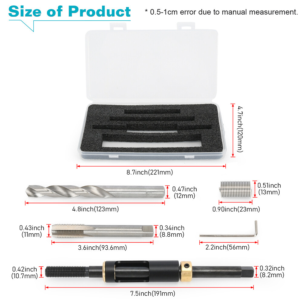 M11x1.5 Head Bolt Thread Repair Kit 35119s For Honda Toyota Hyundai Kia Isuzu
