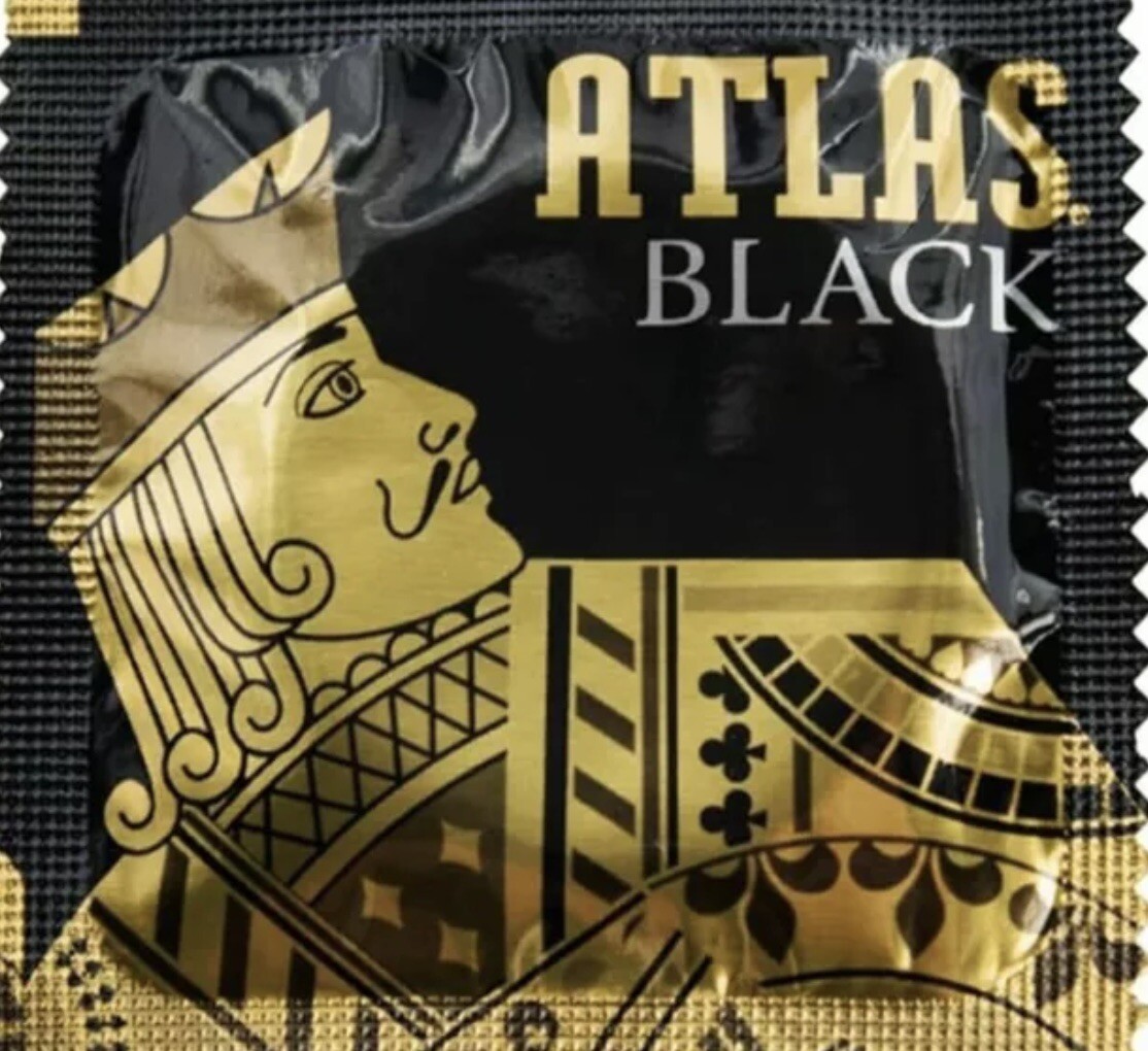 Atlas Black latex lubricated condoms 100 Pack condoms
