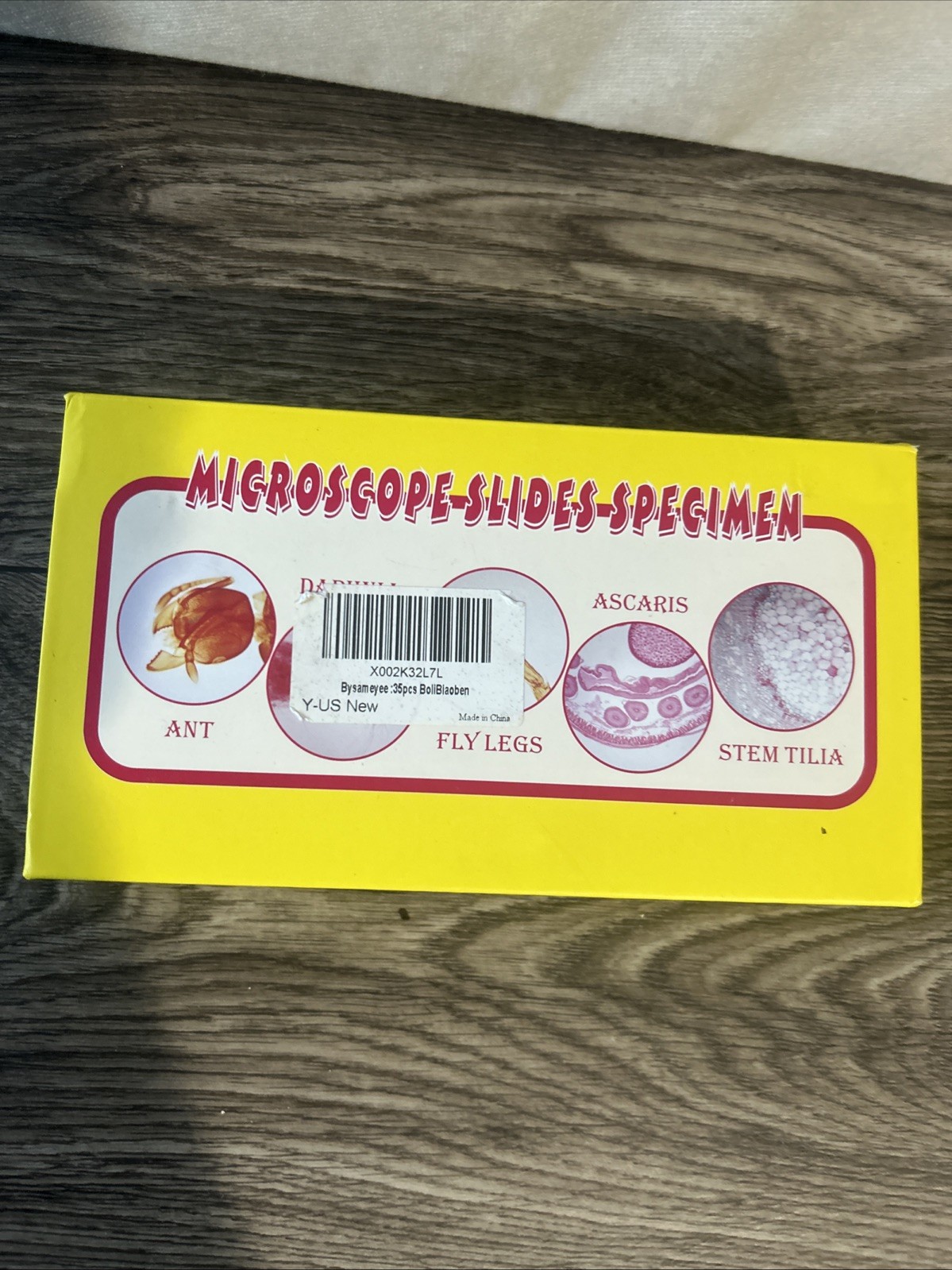 35pcs Biology Glass Prepared Microscope Slides Lab Specimens Accessories