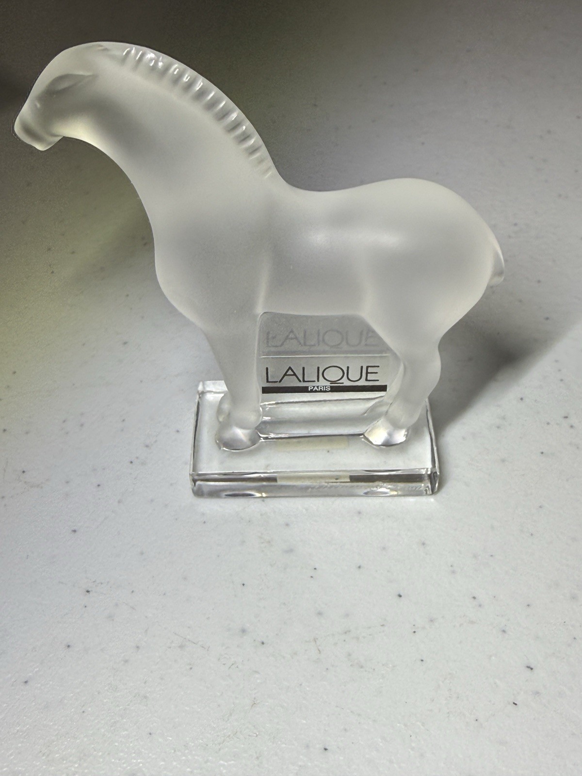 Signed Rene Lalique France Crystal Cheval Tang Presse Horse Paperweight 11816 NR