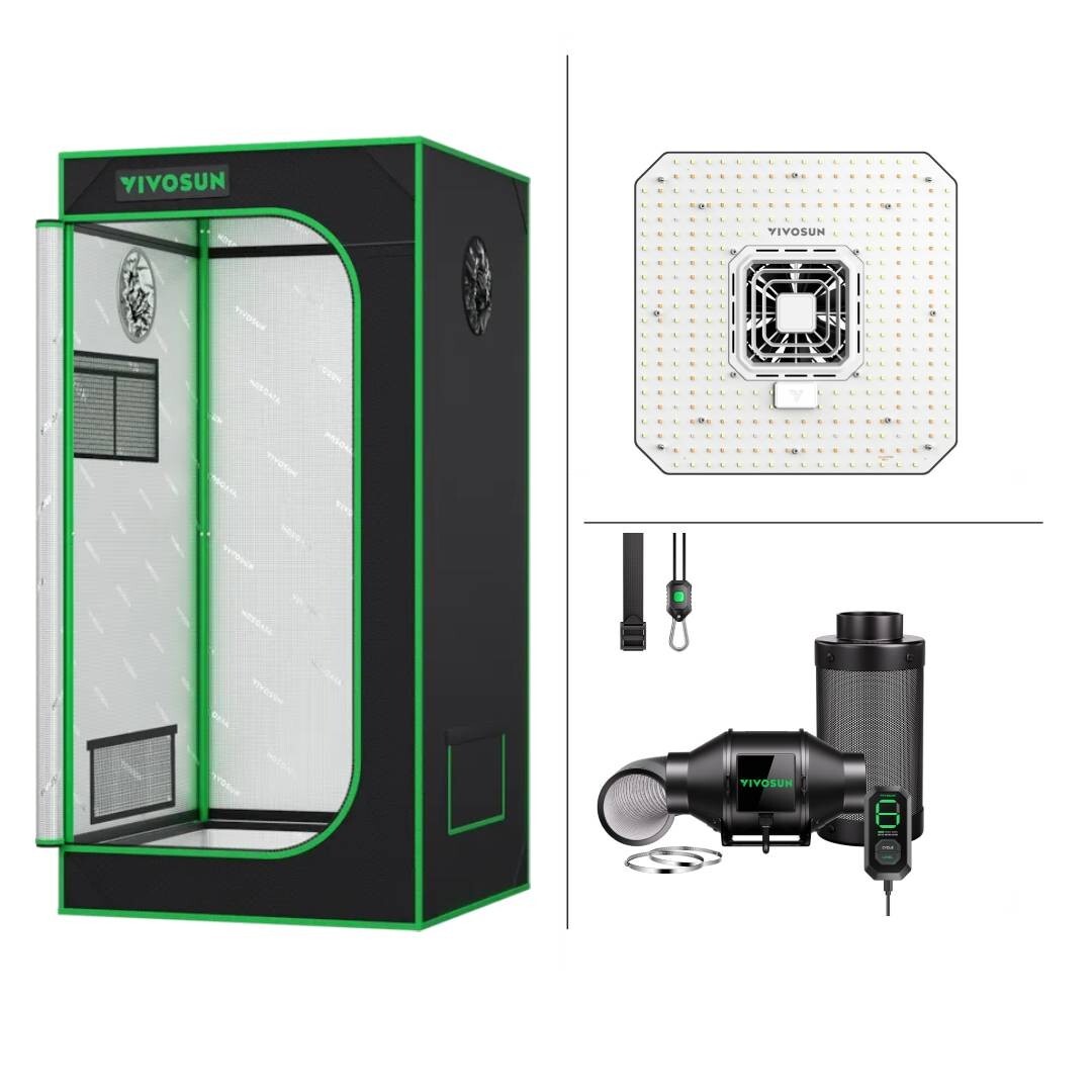 VIVOSUN S223 Smart Grow Tent Kit W/100W Aerolight,AeroZesh G4 Air Filtration Kit