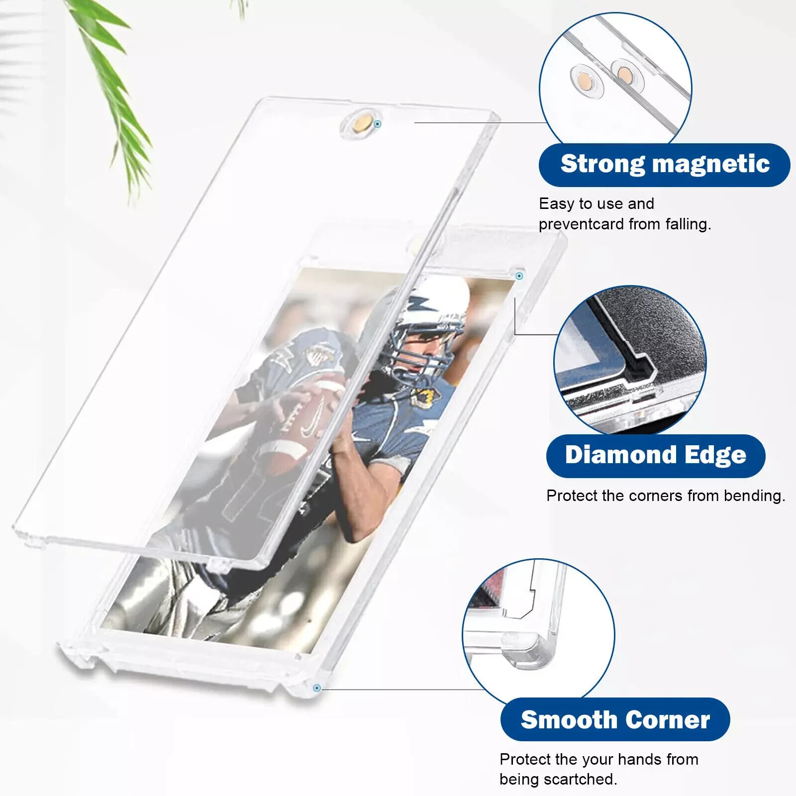 30 Pack Magnetic Trading Sports Card Holders 35pt One-Touch Hard UV Protection