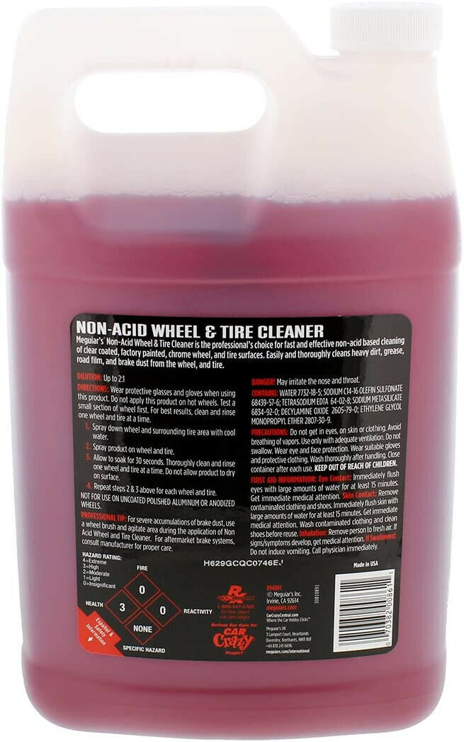 Meguiar's D14301 Detailer Non Acid Wheel & Tire Cleaner for Detailing 1 Gallon