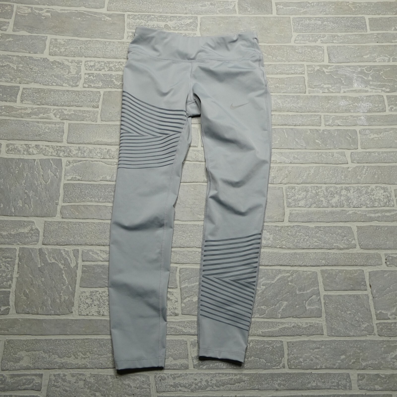 Nike Running Leggings Womens Medium Epic Run 3M Reflective Gray Ankle