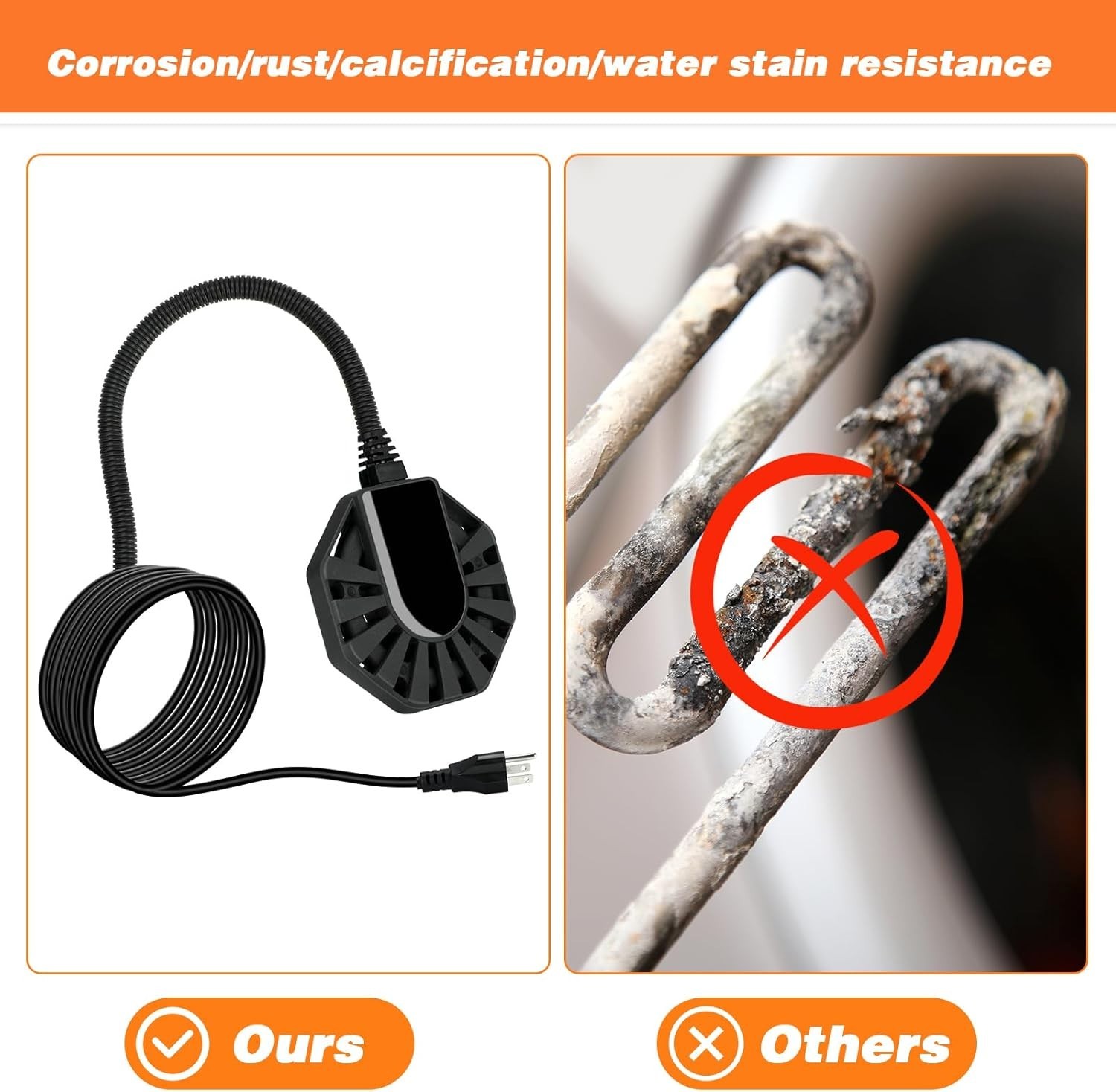 500W Horse Water Heater, Thermostatic Cattle Water Trough Heater for Large Capac