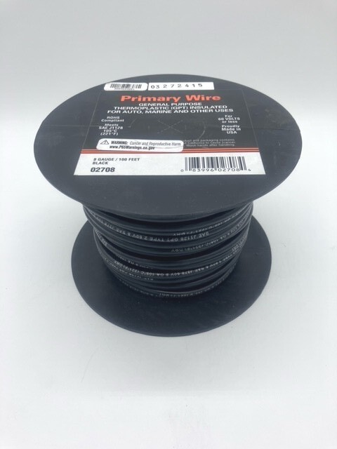 8 Gauge Primary Wire 100% Fine-Stranded Copper USA Made Lot NOT CCA