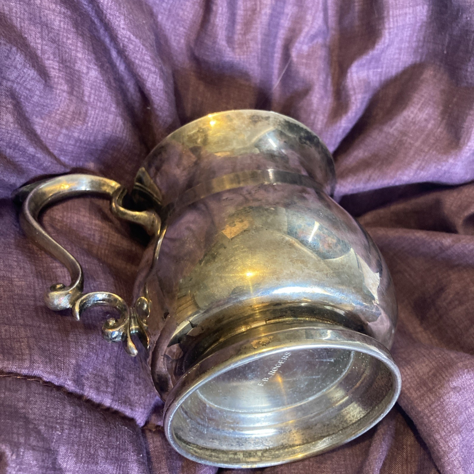 Vintage FB Rogers Sterling Silver Mug Engraved ‘Mick’ 260.59 Grams