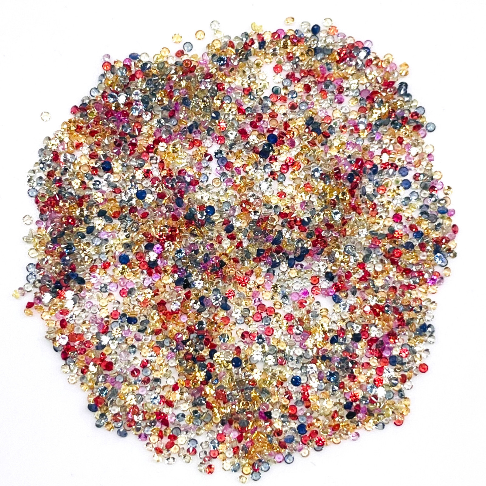100 Pcs Natural Multi Sapphire 1mm Round Diamond Cut Dazzling Loose Gemstone Lot