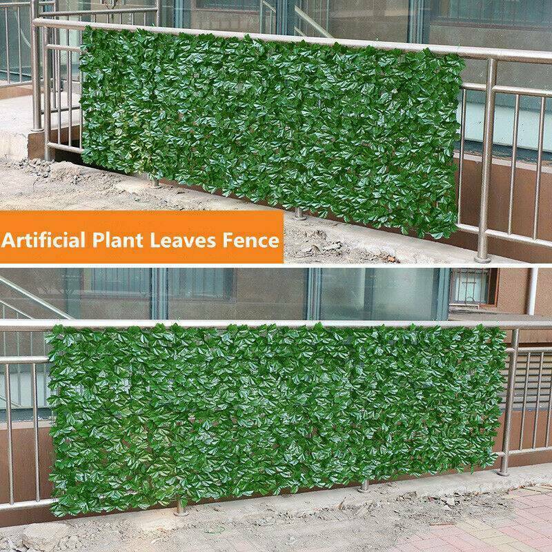 Artificial Faux Ivy Leaf Privacy Fence Screen Decor Panels Outdoor Balcony Hedge