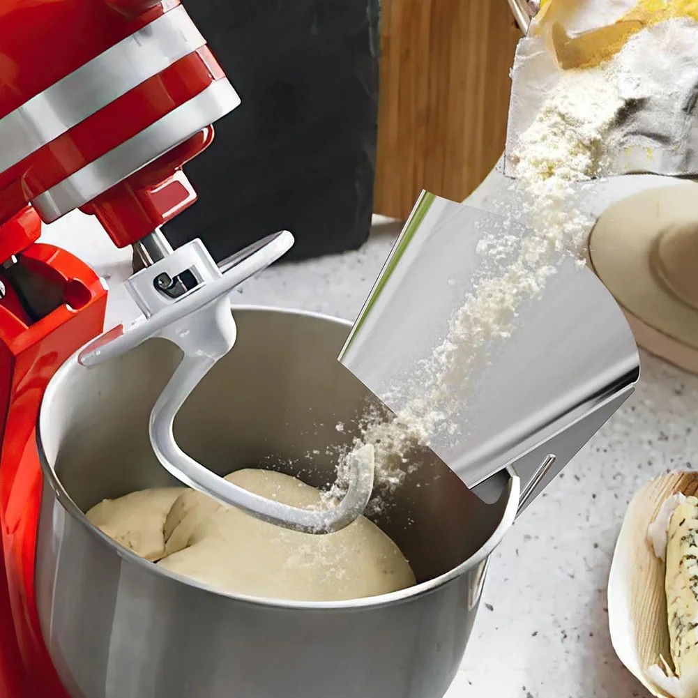 Stainless Steel Pour Shield for KitchenAid Mixer Splash Guard Pouring Chute