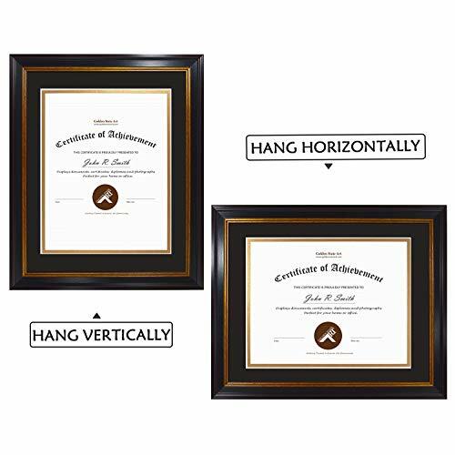 11x14 Diploma/Certificate Frame with Double Mat for 8.5x11 Document Real Glass