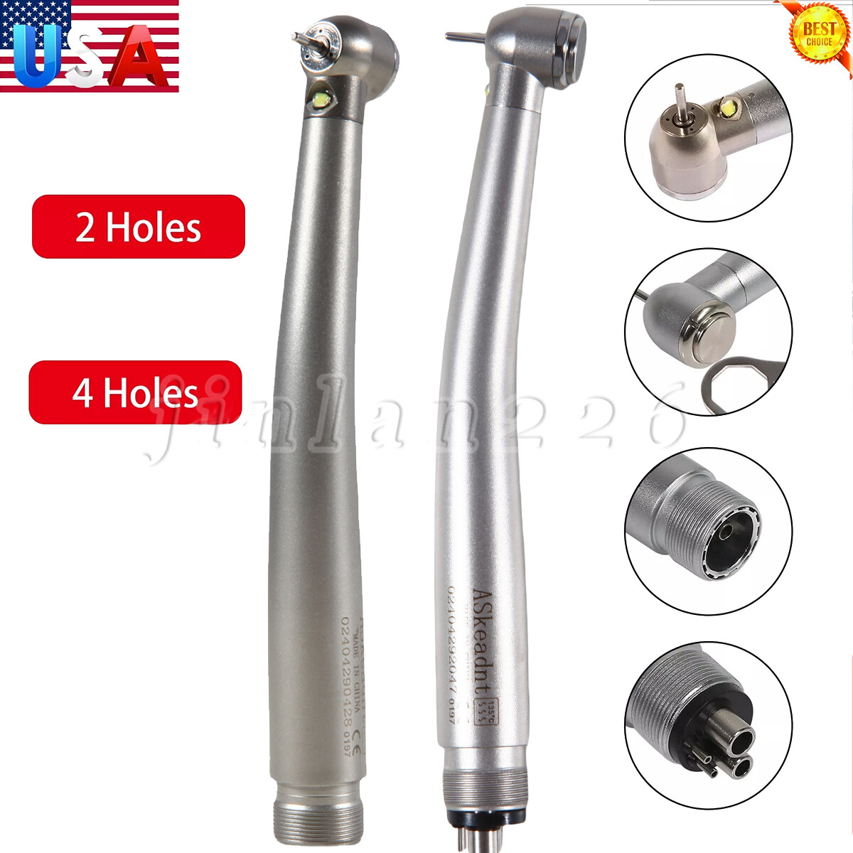 NSK Style Dental Fiber Optic LED E-generator high speed handpiece 2 Hole 4 Hole