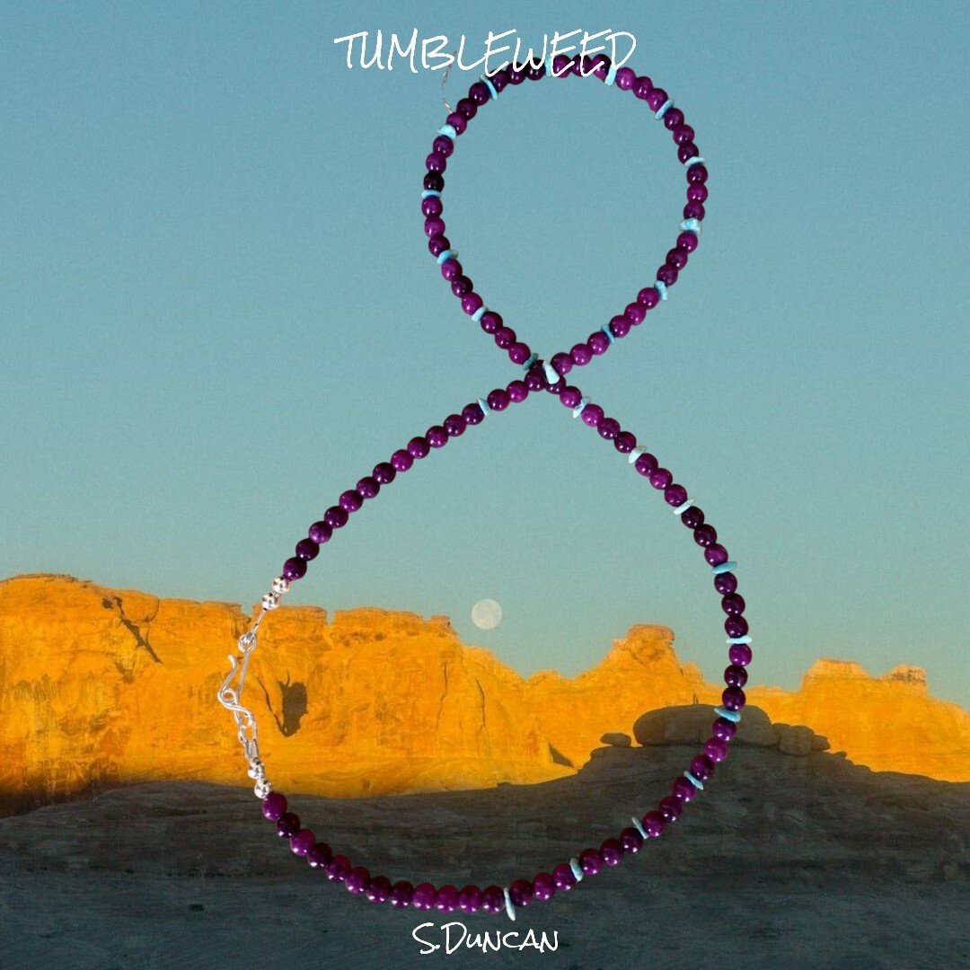 Native American Sugilite & Lone Mountain Turquoise Necklace