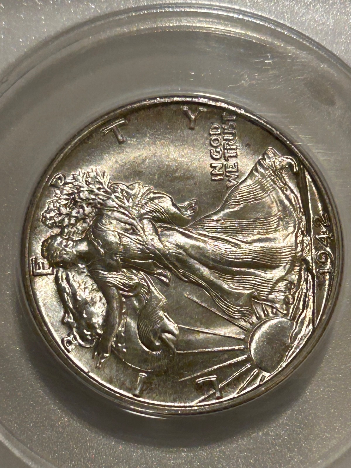 1942 P Walking Liberty Silver Half Dollar ANACS MS65