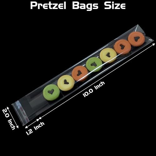 Self Sealing Cellophane Bags: 2x10 Inches Clear Pretzel Rod Resealable 100 Pcs