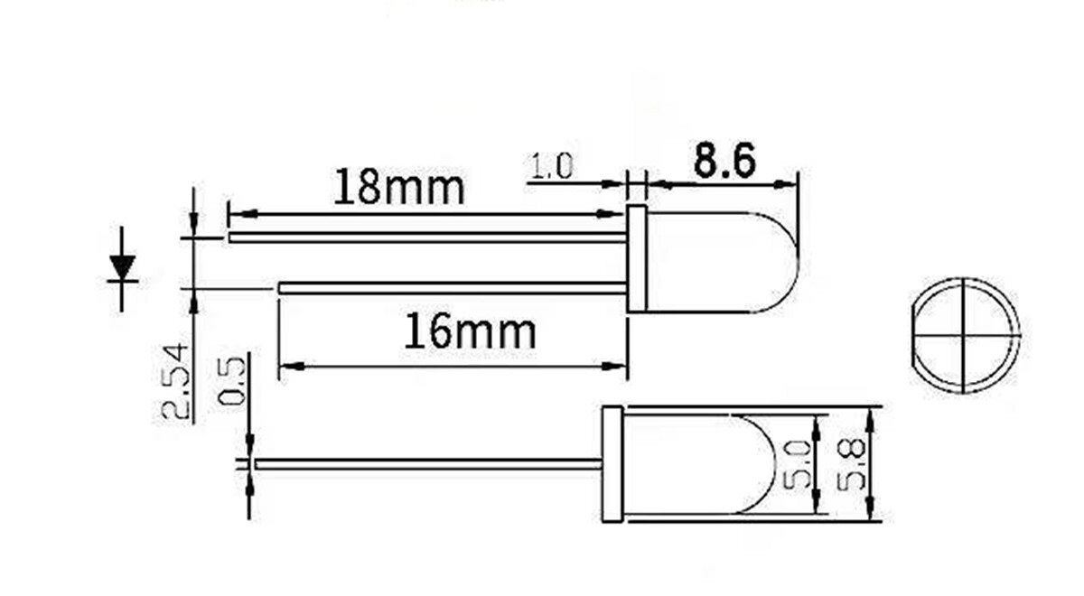 100pc 3mm 5mm LED Clear Len Light Blue Red Green White Yellow Purple Light DIY