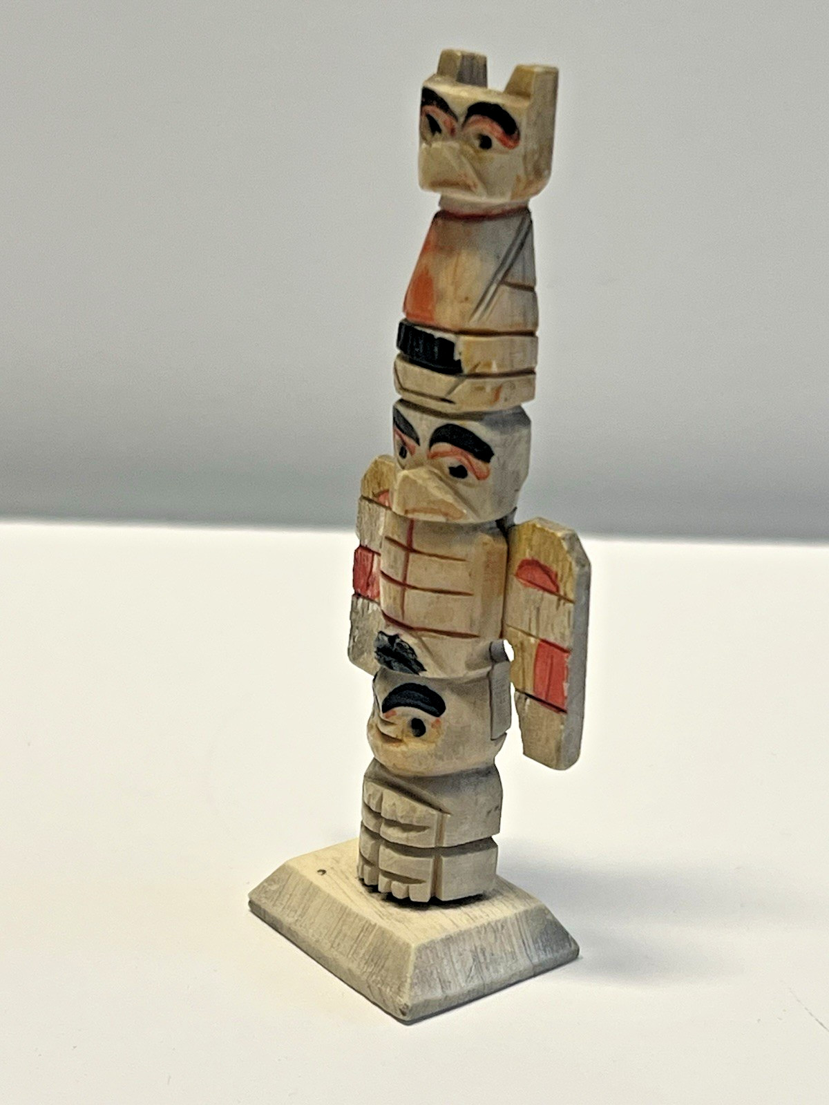 Original Inuit Eskimo Hand Carved Totem; Early 1900's; Miniature 3 1/4"; Lot #A2