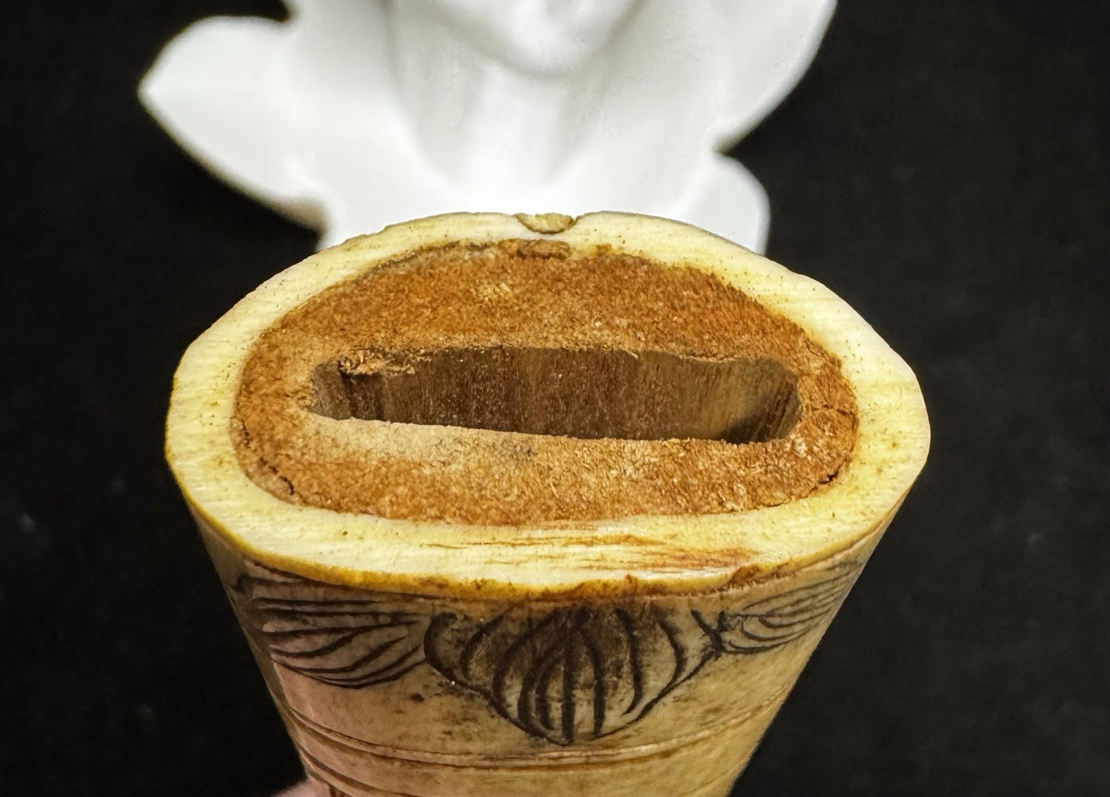 Antique Japanese Meiji Prd. Carved Tanto Dagger Sword w/ Scabbard Brass Mnt