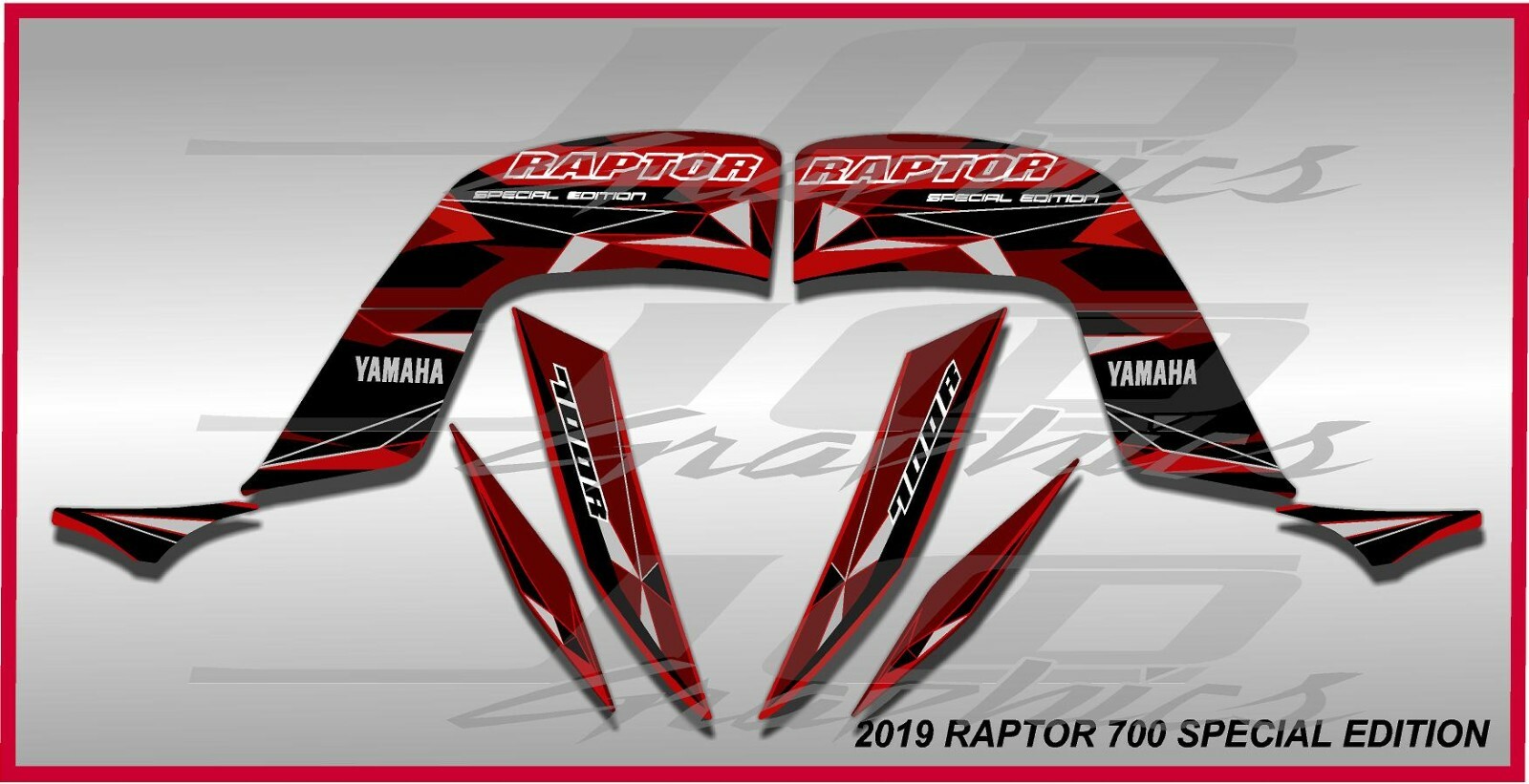 2019 YAMAHA RAPTOR 700R SE full graphics kit THICK AND HIGH GLOSS