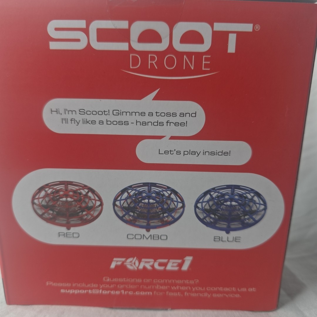 Force 1 Scoot Hands- Free Drone - New In Box - Indoor Drone - Red (CUU)
