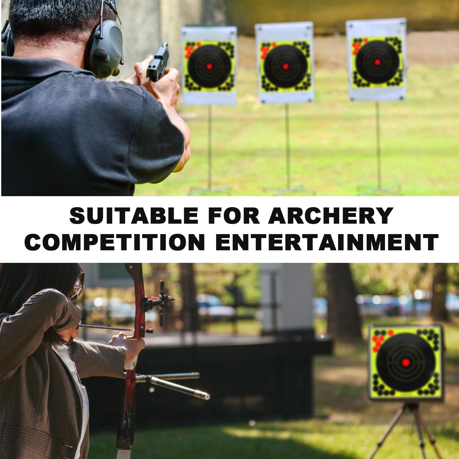 50/100 Pack 8" Shooting Targets - Reactive Splatter Paper for Rifle/Gun Practice