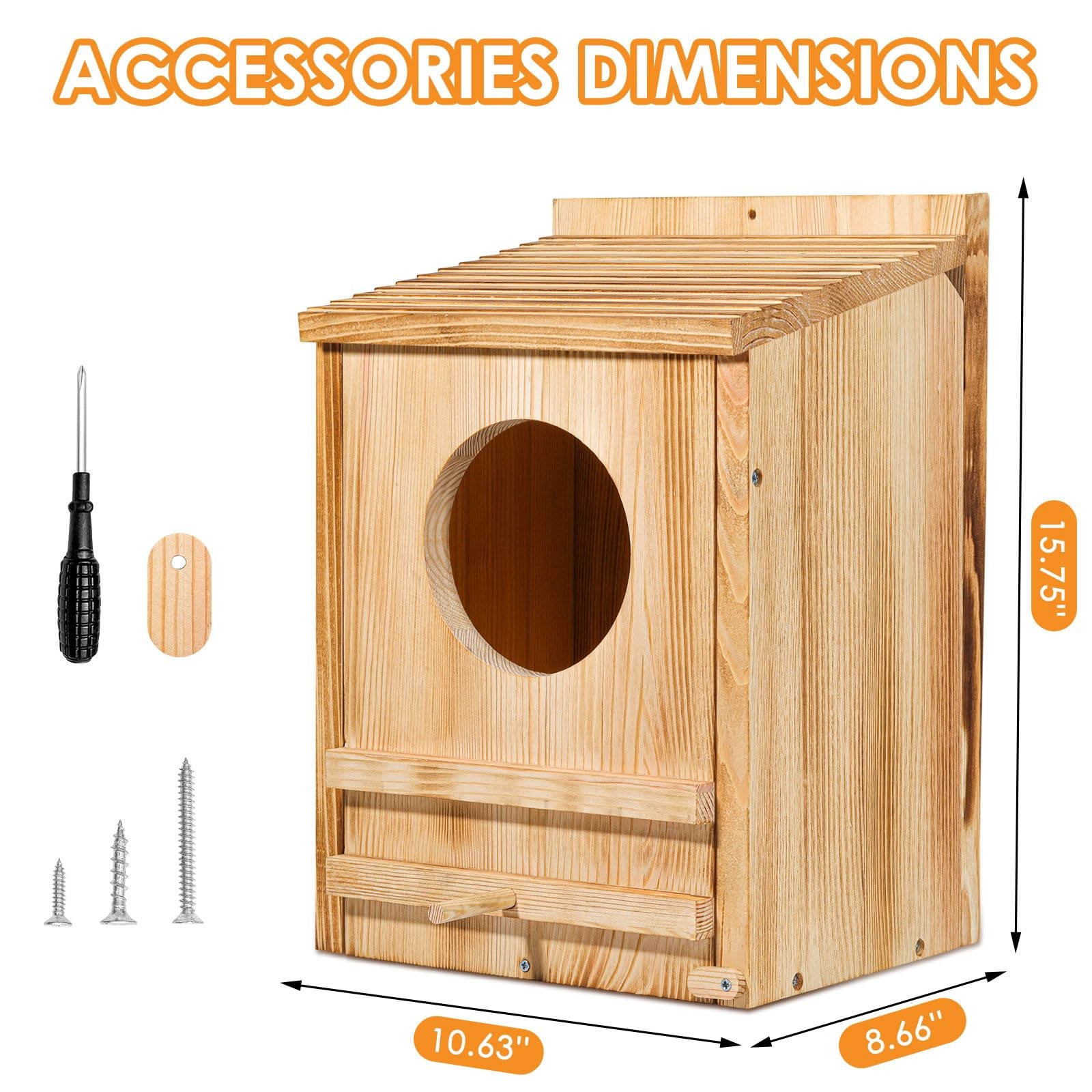 Large Barn Owl House,Owl Nesting Box For Outside,Wooden Nest House,Large Hand...